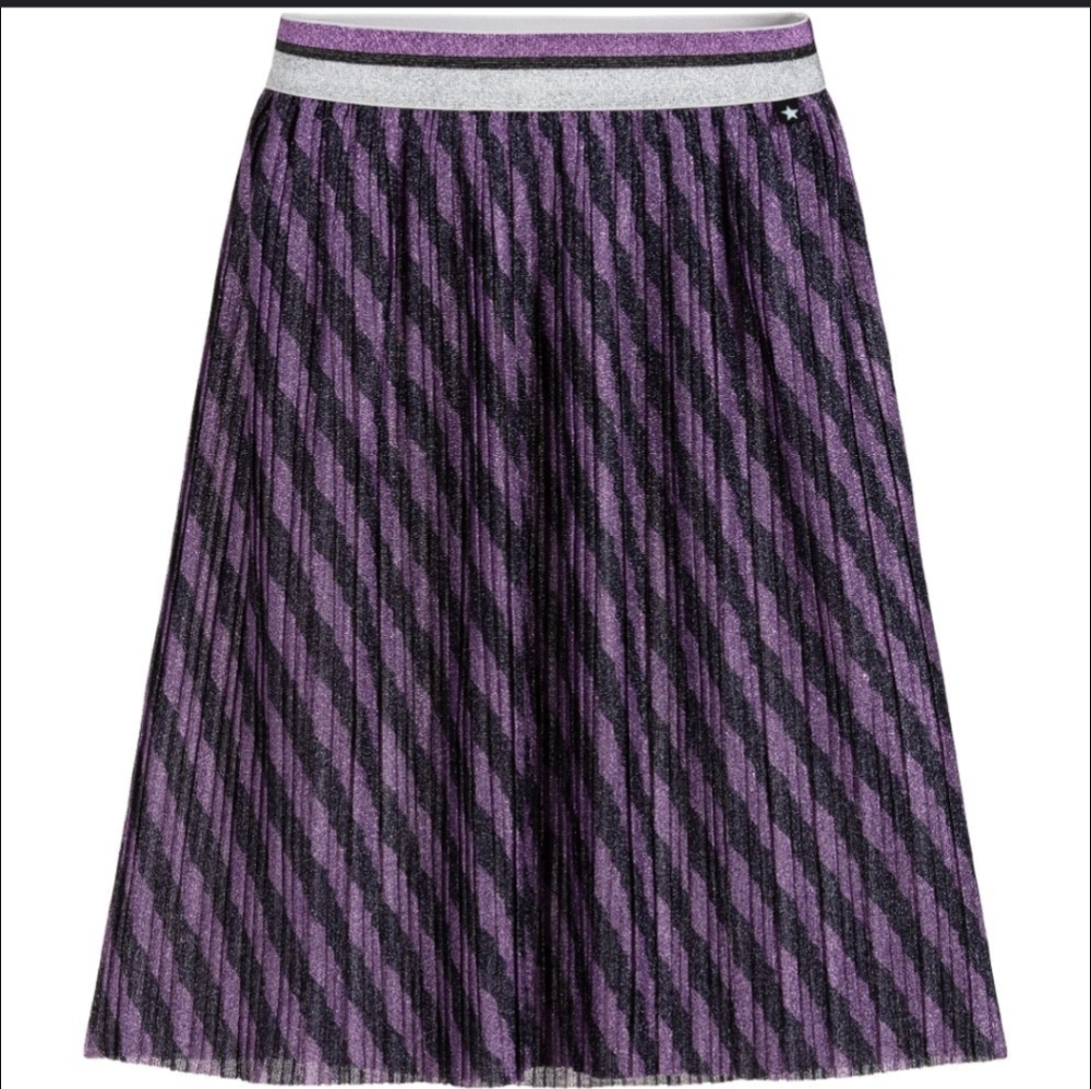 Molo Purple and Black Striped Skirt